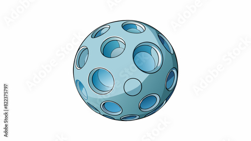 A hollow lightweight sphere made of metal or plastic used in childs play or as a dog toy. It has holes on the surface and can be thrown and caught. Cartoon Vector