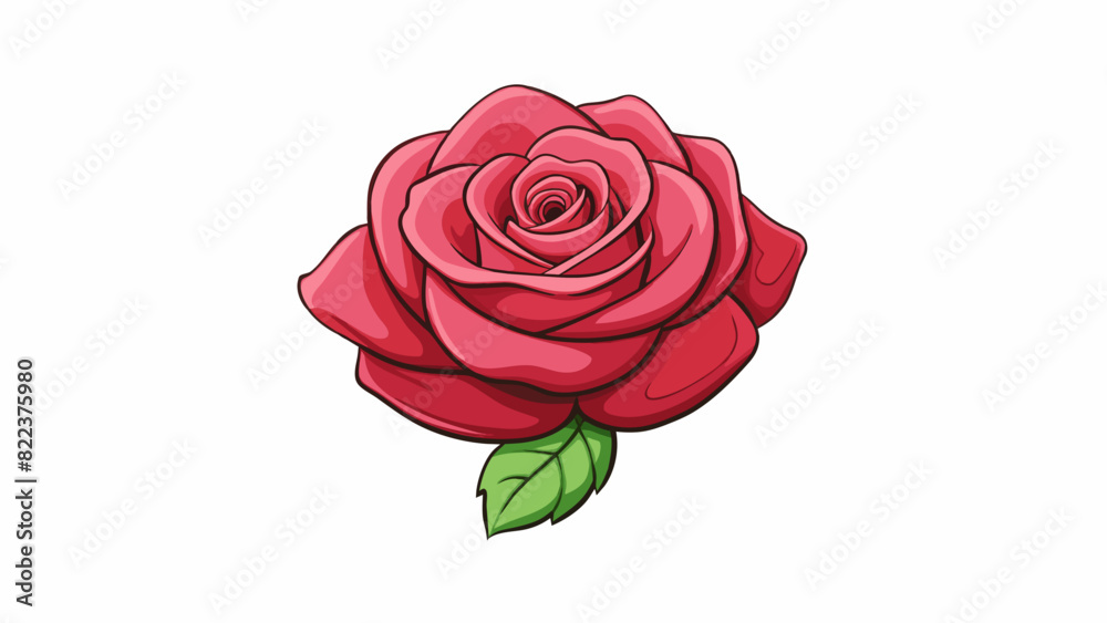 A lush blooming rose with soft velvety petals and a sweet intoxicating scent symbolizing the desire for love and romance.. Cartoon Vector A lush blooming rose with soft velvety petals and a sweet intoxicating scent symbolizing the desire for love and romance.. Cartoon Vector
