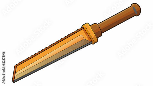 A long cylindrical tool with a sharp edge at one end used for ting through materials such as wood or metal.. Cartoon Vector