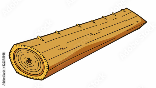 A long narrow piece of wood with a smooth surface and tapered ends. On one side there are markings etched into the wood at regular intervals. This is. Cartoon Vector