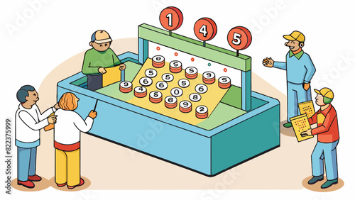 A lottery drawing Random numbers are selected from a pool of numbers with players purchasing tickets in hopes of matching the winning combination. The. Cartoon Vector