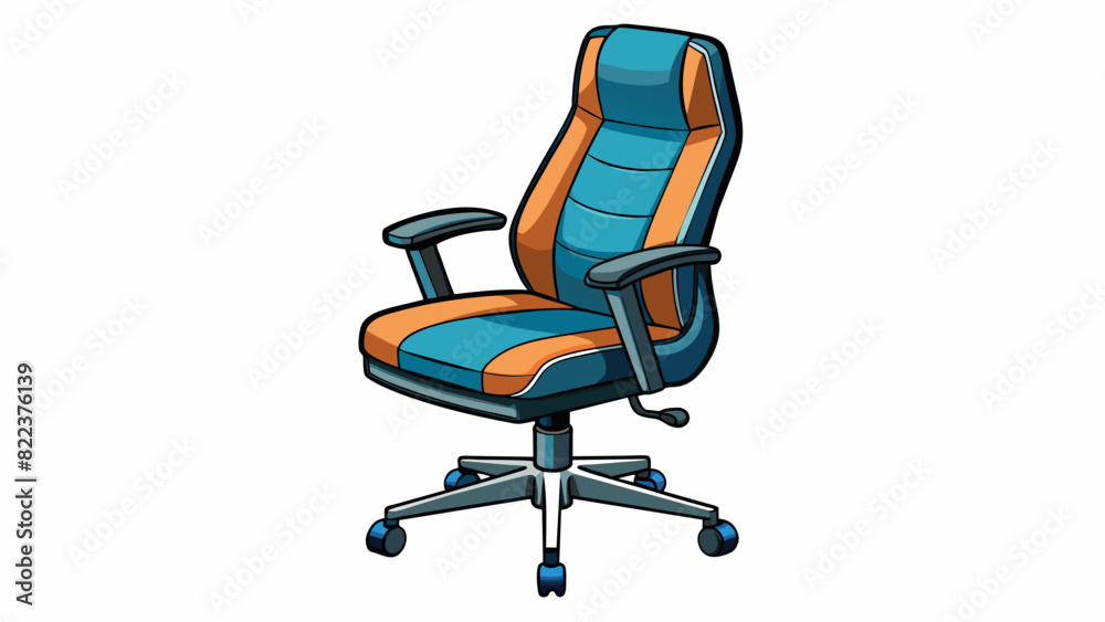 A modern office chair with a sleek black frame and ergonomic design. The seat is adjustable and upholstered with breathable mesh fabric for comfort.. Cartoon Vector A modern office chair with a sleek black frame and ergonomic design. The seat is adjustable and upholstered with breathable mesh fabric for comfort.. Cartoon Vector