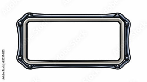 A modern frame made of sleek black metal with a thin border and a matte finish. Its crisp lines and minimalist design make it a stylish addition to. Cartoon Vector