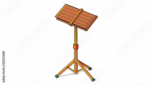 A music stand with adjustable height and tilt used for holding sheet music while playing an instrument. The different angles and heights represent the. Cartoon Vector