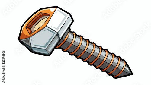 An industrial screw with a hexagonal head and deep sharp threads. Typically used in construction this screw can withstand a large amount of torque and. Cartoon Vector