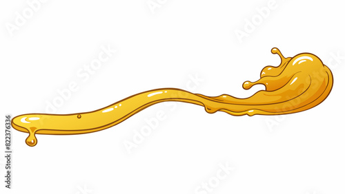 An opaque golden liquid that drips slowly from a s leaving a sticky trail behind.. Cartoon Vector