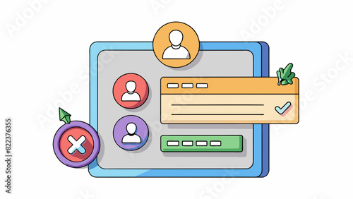 An online account with a username and password field that appears when you click on the Sign In button. It also has a Forgot Password option and a. Cartoon Vector