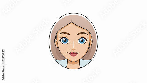 An oval face with a delicate jawline and high cheekbones. The eyes are large and almondshaped with long lashes and the nose is small and upturned. The. Cartoon Vector