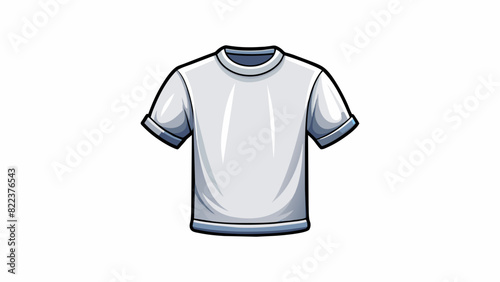 A plain white Tshirt devoid of any patterns or logos waiting to be customized and made unique.. Cartoon Vector