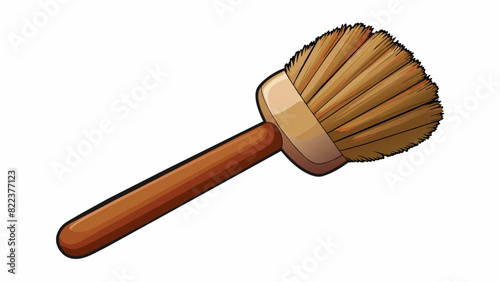 A small compact brush with short firm bristles meant for precision while painting. The bristles are made of natural hair and the handle is made of. Cartoon Vector
