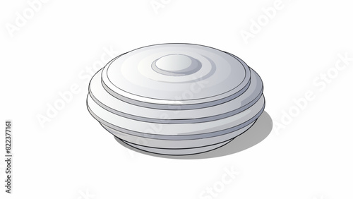 A small round object that is white and compact with visible rings and layers on its surface. It feels hard and dense but also has a slight give when. Cartoon Vector