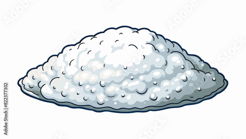 A solid powdery substance This substance is fine dry and granular in texture. It has a white color and can be easily compressed into a compact form.. Cartoon Vector