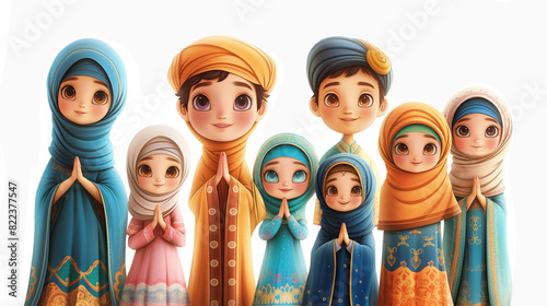 Cute Muslim Kids, celebrating Ramadan