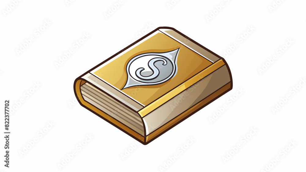 A thick piece of cardboard with rounded corners and a shiny gold foil lining around the edges. On the front there is a monogrammed letter embossed in. Cartoon Vector A thick piece of cardboard with rounded corners and a shiny gold foil lining around the edges. On the front there is a monogrammed letter embossed in. Cartoon Vector