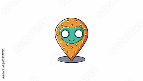 A tiny dot on a map representing a specific location or landmark.. Cartoon Vector