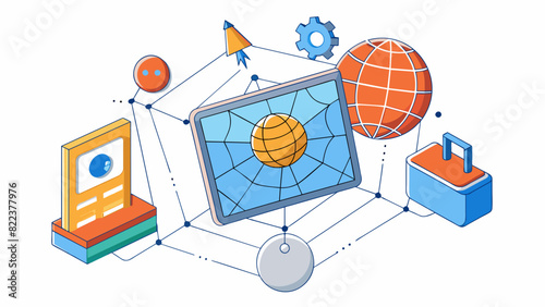 A web is a virtual space on the internet that contains multiple web pages linked together by hyperlinks. It is accessible from any device with an. Cartoon Vector