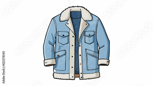 For a more rugged look there is a classic denim coat that is perfect for layering in the fall. It has a light wash and distressed details giving it a. Cartoon Vector