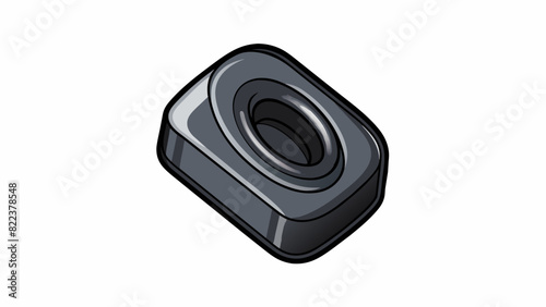 Material B is a glossy smooth surface that is cool to the touch. It has a deep black color and appears to be made of a hard sy substance. When tapped. Cartoon Vector