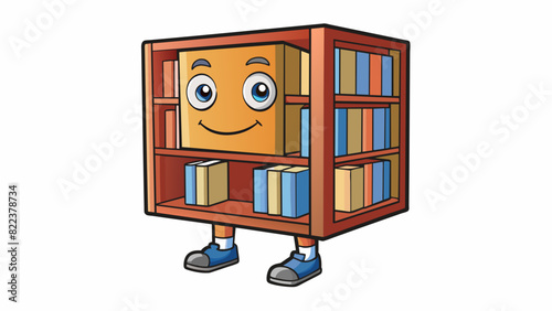 Square bookshelf A piece of furniture made up of four equalsized flat surfaces connected at right angles used for storing books and other items.. Cartoon Vector photo