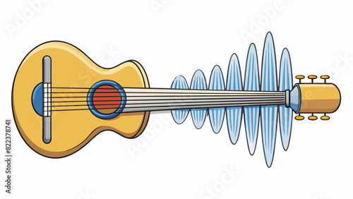 Sound Waves When plucking a guitar string the vibrations create sound waves that travel through the air to reach our ears. These waves have a regular. Cartoon Vector