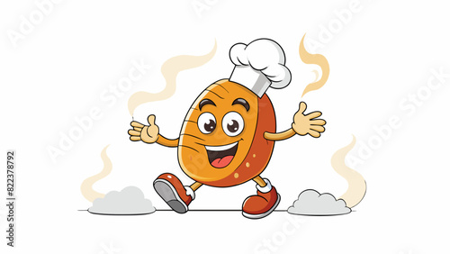 The aroma of freshly baked bread wafting through the air had an enticing and delightful effect on the hungry customers in the bakery.. Cartoon Vector