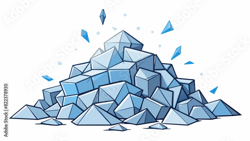 The end was a pile of shattered glass glittering in the sunlight. Each fragment was jagged and sharp reflecting the end of soing once whole and. Cartoon Vector