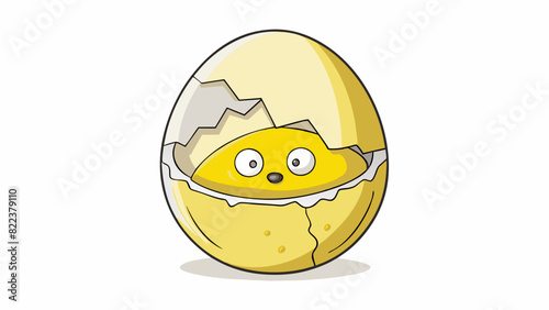 The lesson is like an egg with a hard outer shell and a fragile interior. As you crack open the egg you discover its contents a yolk and egg white. Cartoon Vector