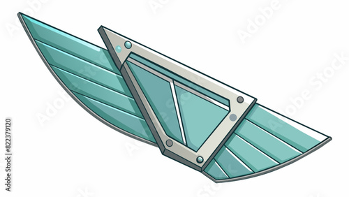The metallic wing was made up of sleek angular panels with multiple hinges and joints that allowed it to bend and flex in different directions. Its. Cartoon Vector