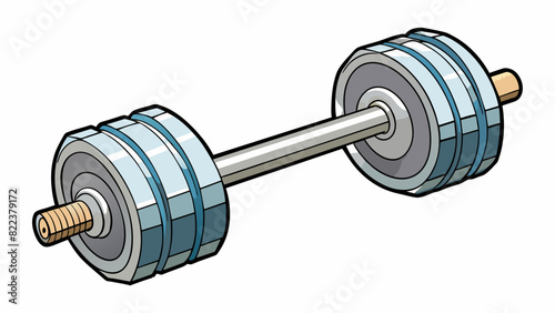The metal dumbbell I lifted at the gym felt heavy and dense. Its weight was evenly distributed making it challenging to hold for an extended period.. Cartoon Vector