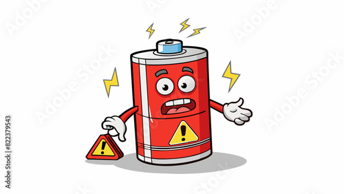 When a battery is overheated a pungent acrid gas can be detected indicating a potential danger.. Cartoon Vector