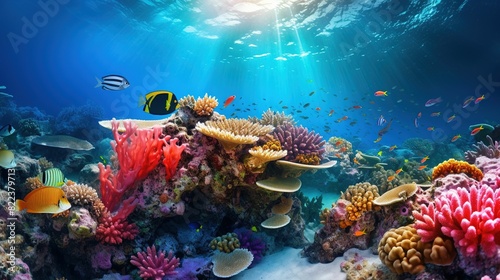 Colourful plants in the sea water UHD wallpaper