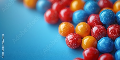 A close-up view of various vibrant candies arranged together, showcasing a mix of colors and shapes photo