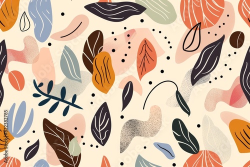 Watercolor. Botanical collection. Set of wild and garden abstract plants . Leaves, flowers, branches and other natural elements.	
