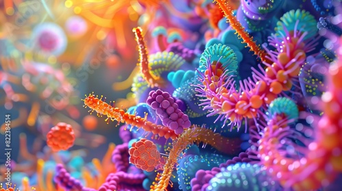 Vivid illustration of cellular membrane interactions photo