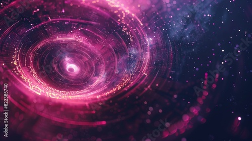 Black hole singularity flat design top view science fiction theme animation Vivid photo