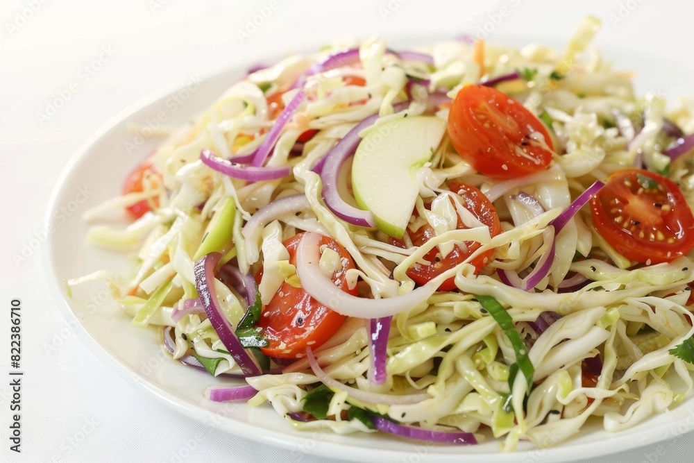 Colorful Asian Apple Ginger Slaw with Juicy Grape Tomatoes Colorful Asian Apple Ginger Slaw with Juicy Grape Tomatoes