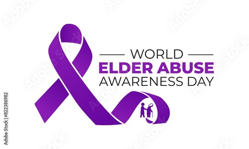 World Elder Abuse Awareness Day. 15 June. Holiday concept. Template for background with banner, poster and card. flat illustration. Flat design. Jpeg format. photo