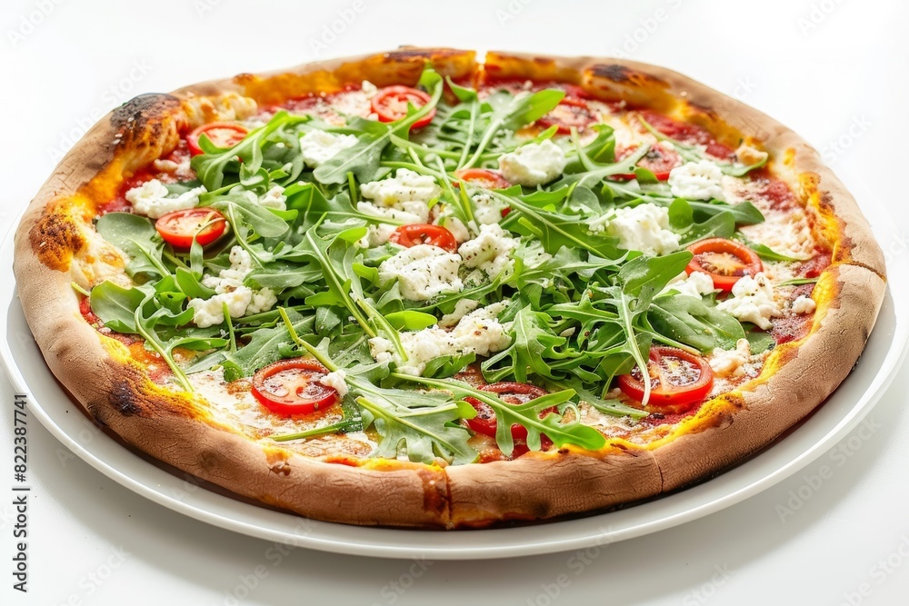 Artisanal Arugula, Ricotta, and Smoked Mozzarella Pizza Artisanal Arugula, Ricotta, and Smoked Mozzarella Pizza