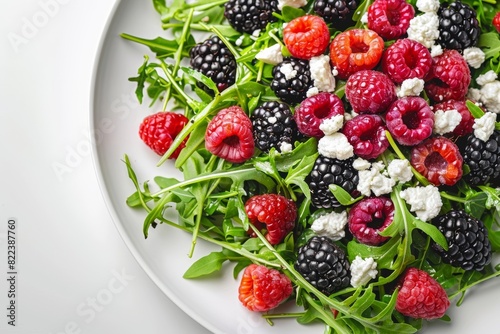 Mouthwatering Arugula Salad with Fresh Berries and Goat Cheese