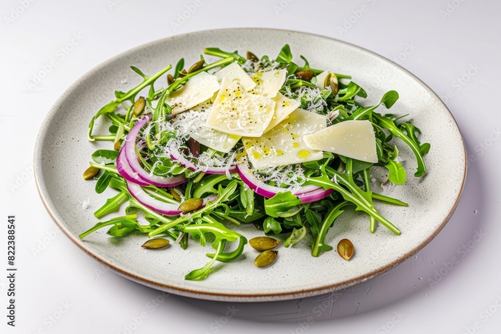 Artfully Arranged Arugula Salad with Red Onion and Parmesan Artfully Arranged Arugula Salad with Red Onion and Parmesan