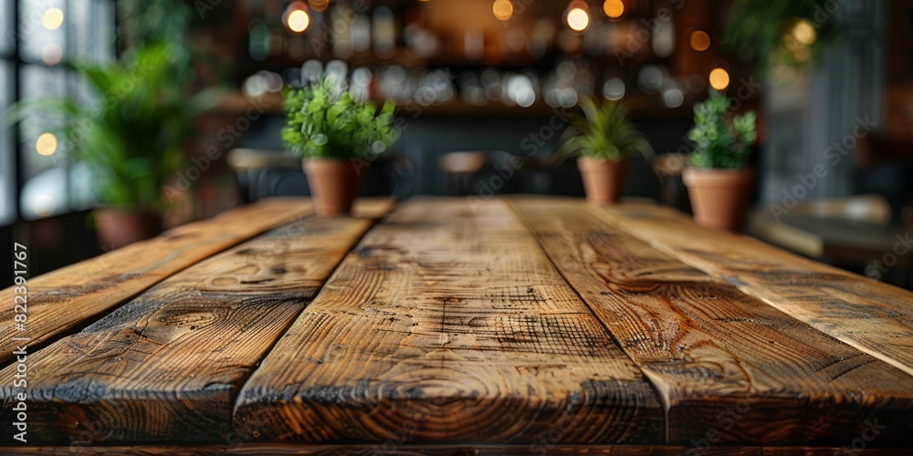 A wooden table displaying various potted plants in different sizes and shapes A wooden table displaying various potted plants in different sizes and shapes