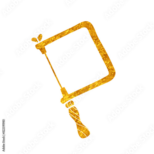 Jeweler adjustable saw drawing in gold color style