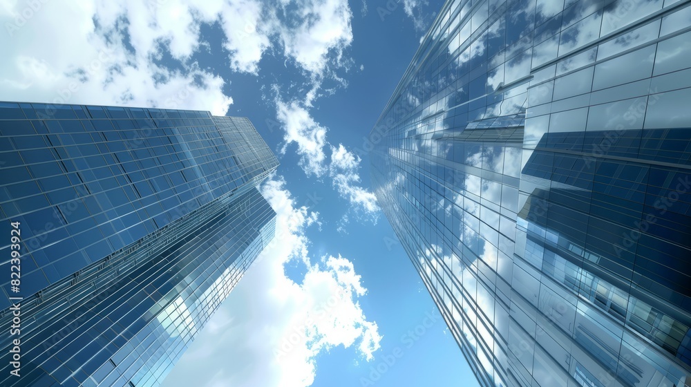 Office Buildings and a Time-Lapse Clouds, 3d Animation 4k, Ultra HD 3840x2160