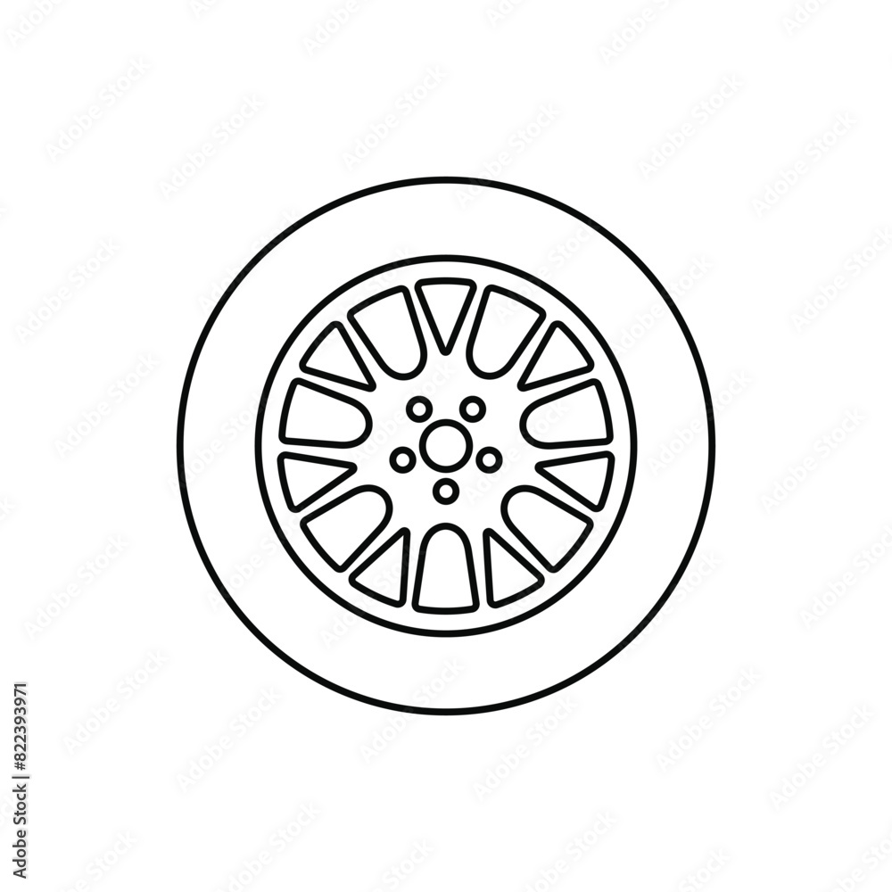 Car wheel icon. Vector illustration