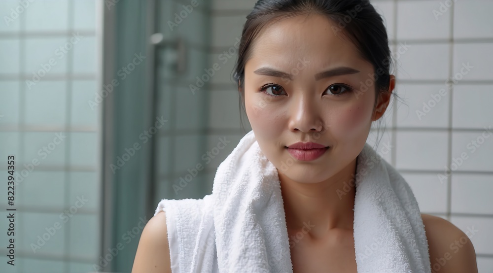 Beautiful attractive asian woman model with a facial scrub Beautiful attractive asian woman model with a facial scrub