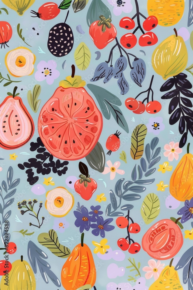 Seamless pattern with fruits Background
Seamless pattern with fruits Background