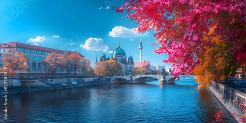 Berlin skyline with Nikolviertel Berlin Cathedral and TV Tower. Concept Travel Destinations, Landmarks, Urban Architecture, European Cities, Tourist Attractions #822394529
