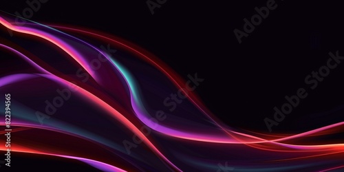 Glowing Abstract Waves  Dark Background