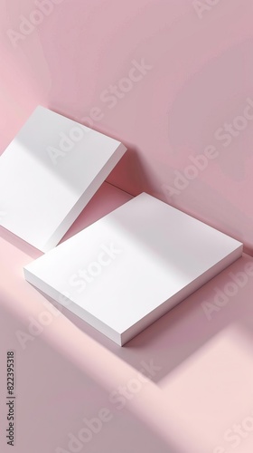 mockup of two blank 7x5 inch sheets lying at an angle to each other on a mockup style photo
