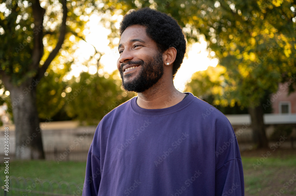Young smiling African American man in the park Young smiling African American man in the park